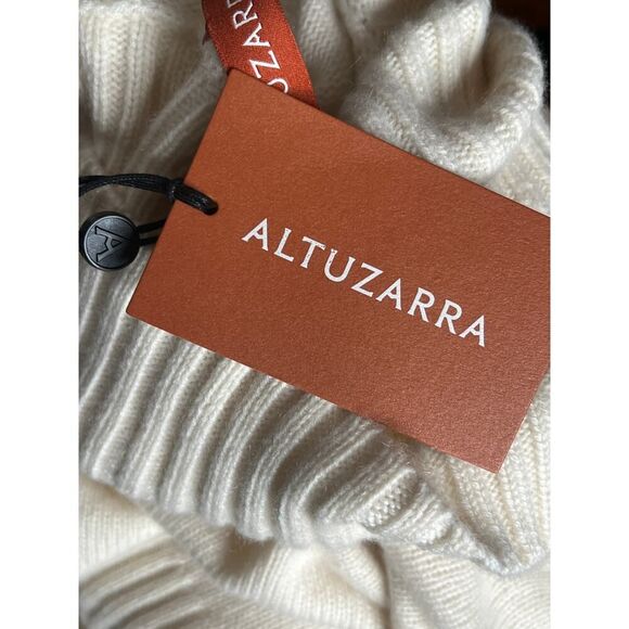 Altuzarra Cashmere Sweater Medium Turtleneck Puff Sleeve Knit Cream $895 NWT - Picture 7 of 8